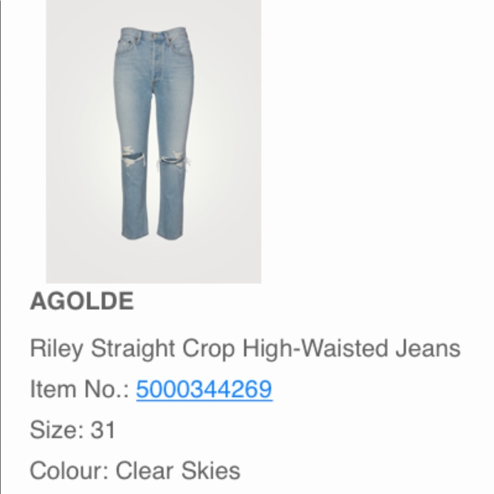 AGOLDE “Riley” crop high rise jeans - Picture 4 of 7